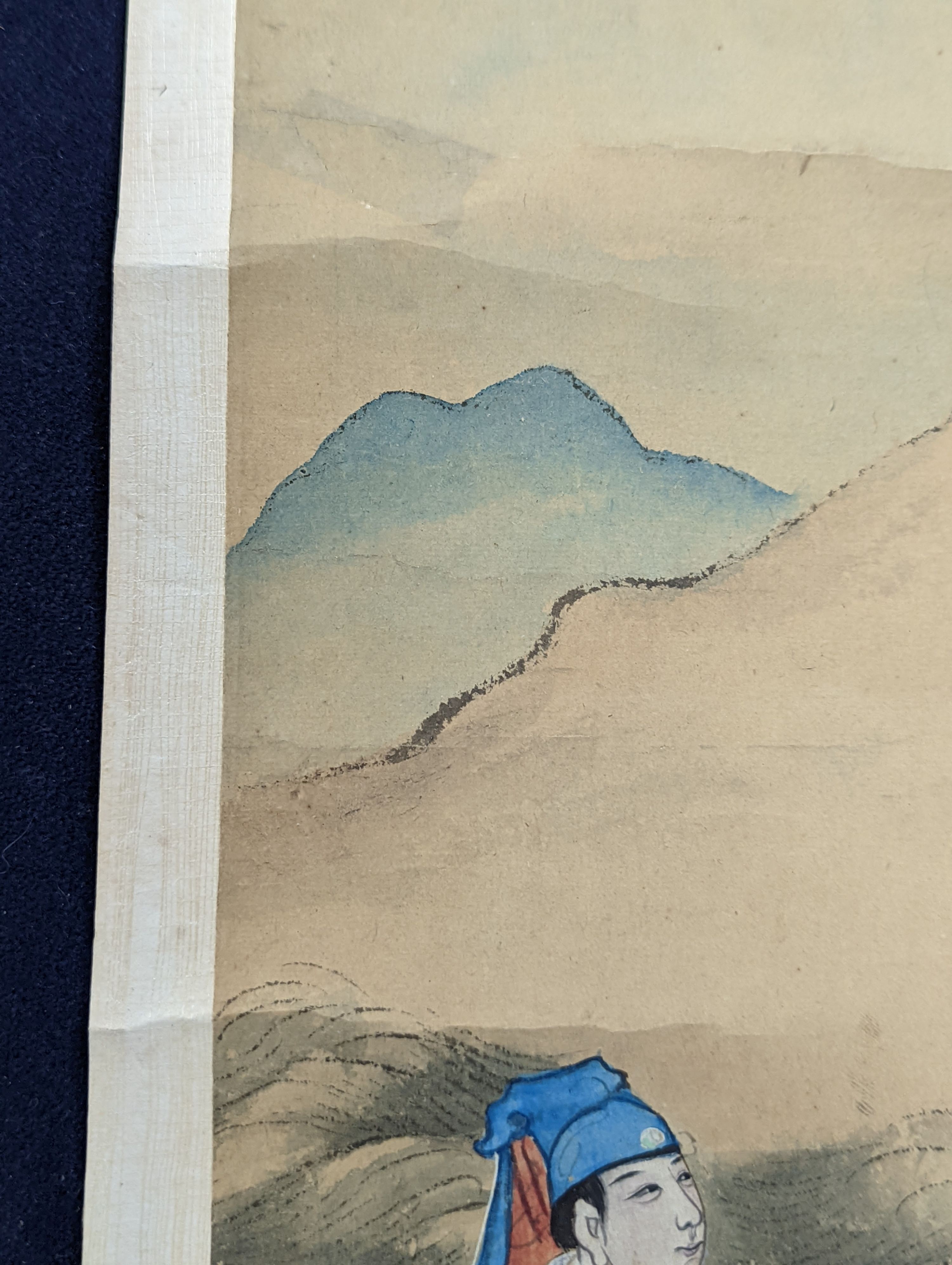 A pair of Chinese scrolls, watercolour on paper, late 19th/early 20th century, image cm x cm